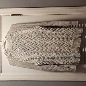 EUC Chaps Women's Beige & Gold Sweater, Size 1X